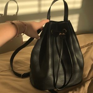Leather H&M Backpack Small Fashionable / Gold deta